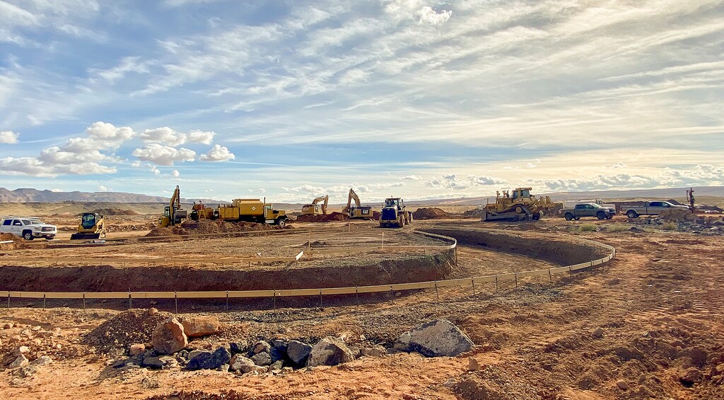 (Mark Eddington | The Salt Lake Tribune) Construction continues on a water park at Yogi Bear's Jellystone Park Camp-Resort in Hurricane, Friday, Dec. 2, 2022.
