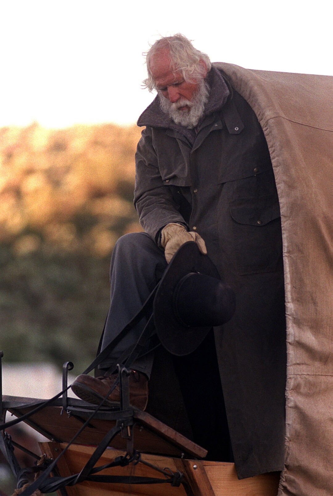 Rick Egan  | Tribune File Photo Max Pitcher, bows his head in the morning prayer, seeking safe passage crossing into Utah. 