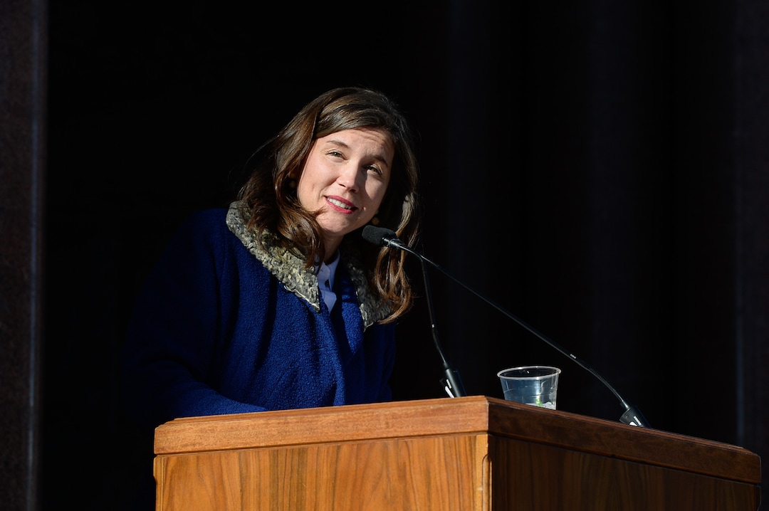 (Francisco Kjolseth  |  The Salt Lake Tribune) Erin Mendenhall addresses the crowd after being sworn in as Salt Lake City Mayor during inauguration ceremonies at Salt Lake City Hall on Monday, Jan. 6, 2020.