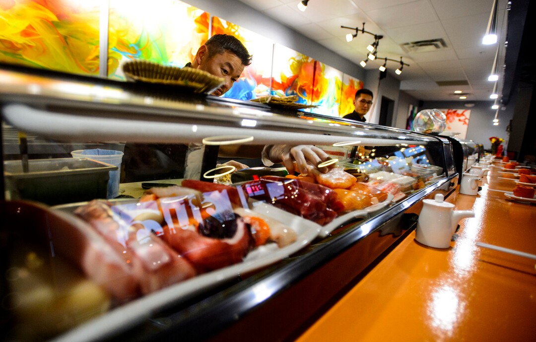 (Steve Griffin  |  The Salt Lake Tribune)  The bar area of Soy's Sushi Bar & Grill in Murray.