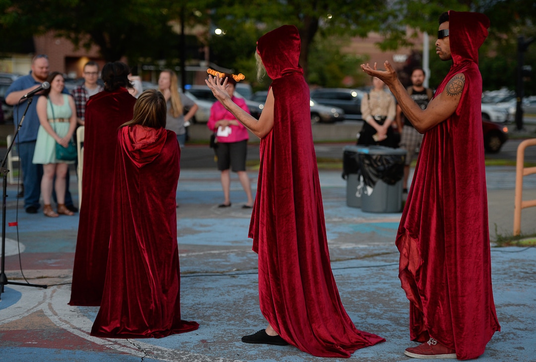 Francisco Kjolseth | The Salt Lake TribuneThe group Rakan performs a preview of "Phantom Map" during the opening party for the third annual Great Salt Lake Fringe Festival in Sugarhouse on Thursday, July 27, 2017.