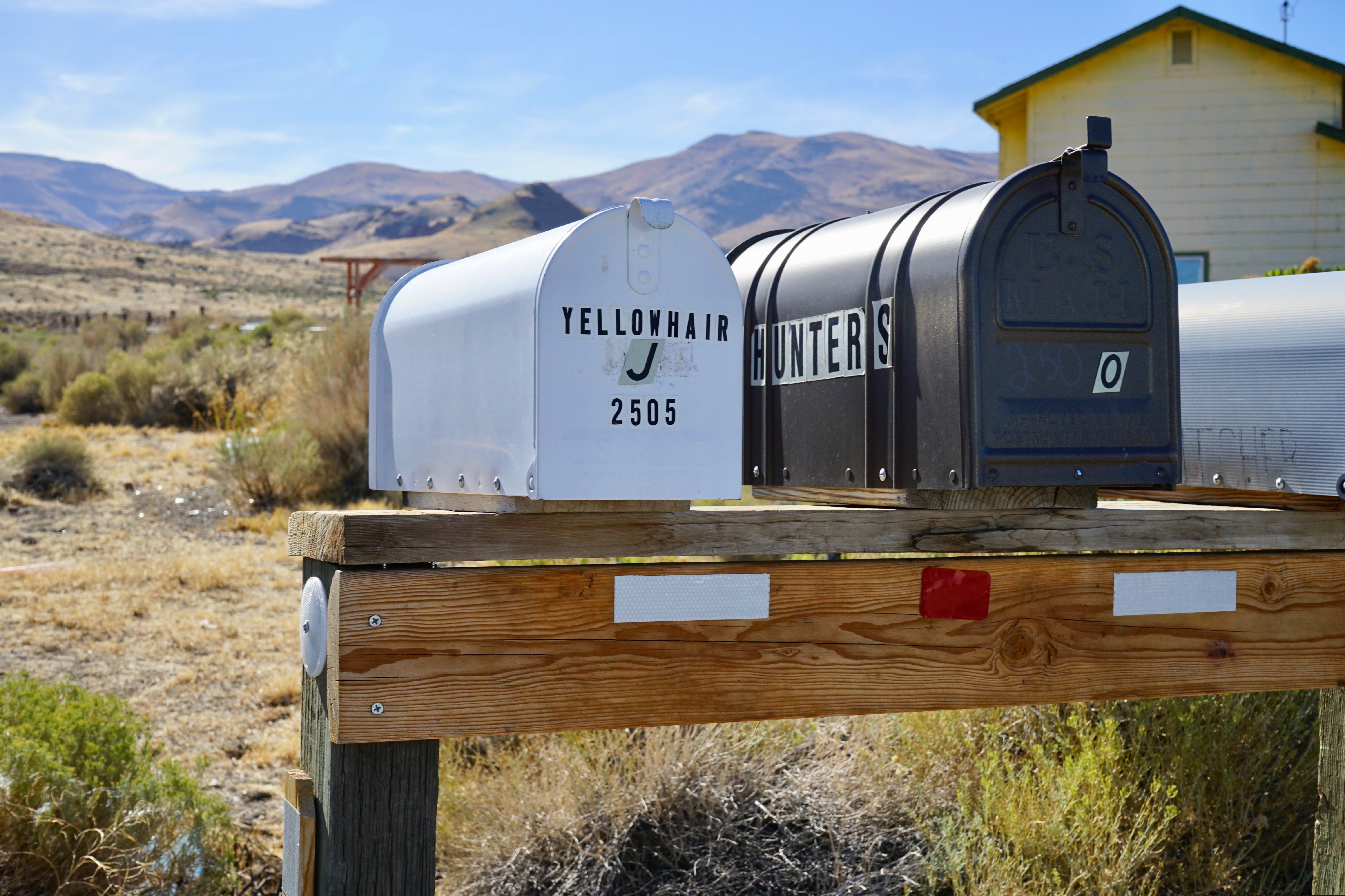 (Sam Metz | AP) A small group of boxes, which the U.S. Postal Service delivers mail to, sits outside of Sutcliffe, Nev., on the Pyramid Lake Paiute Reservation on Tuesday, Sept. 8, 2020. All other members of the Pyramid Lake Paiute Tribe living elsewhere on the reservation get their mail at a post office in Nixon, Nev. which is 30 miles away. Throughout the reservation, residents plan to take advantage of a recent law change that will allow them to collect and return ballots on behalf of others amid the coronavirus pandemic.