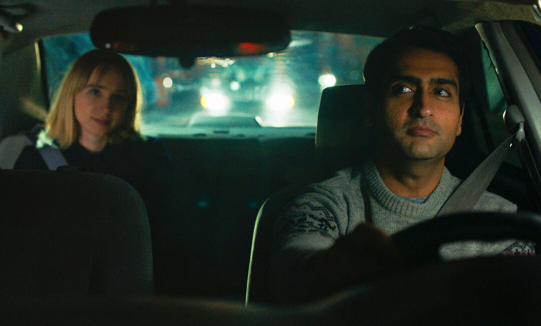 This image released by Lionsgate shows Kumail Nanjiani, right, and Zoe Kazan in a scene from, "The Big Sick." The Kumail Nanjiani-led, Judd Apatow produced film made $6.8 million in three weeks of limited release. (Lionsgate via AP)