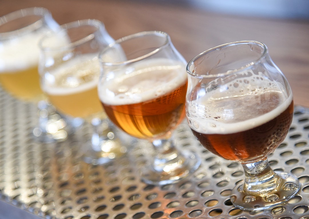 (Francisco Kjolseth  |  The Salt Lake Tribune) Level Crossing Brewing Co. opens March 30 with four beers on tap: You-Tah Uncommon, right, amber ale, American wheat and oat pale ale.