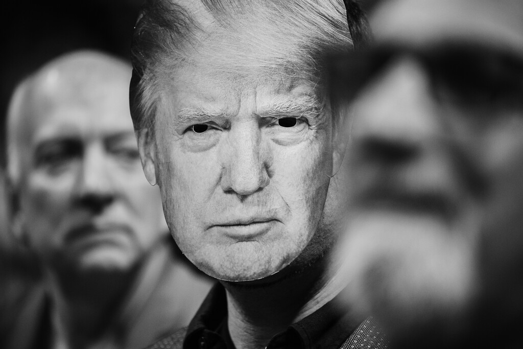 (Damon Winter | The New York Times)
A supporter of President Donald Trump wears a paper mask at a rally in Wilkes-Barre, Pa., on Aug. 2, 2018. "Instead of Trump’s Big Lie fading away, just the opposite is happening — first slowly and now quickly," writes New York Times opinion columnist Thomas L. Friedman.