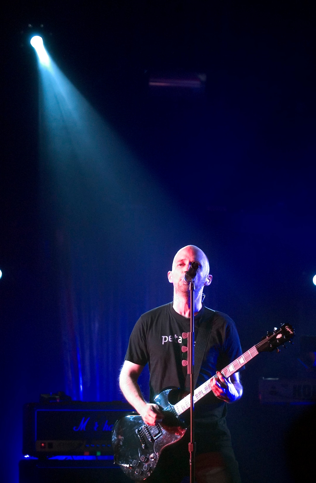 (Rick Egan  |  The Salt Lake Tribune)   Moby plays at in The Venue in Salt Lake City, Wednesday, April 27, 2005.
