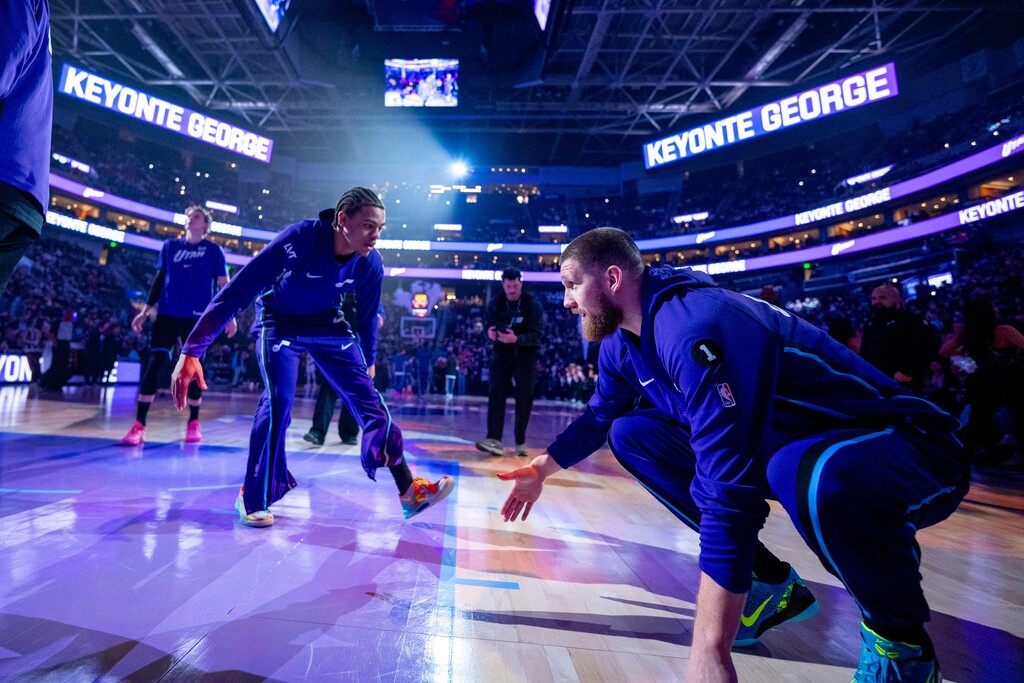 (Trent Nelson  |  The Salt Lake Tribune) Utah Jazz guard Keyonte George as the Utah Jazz host the Golden State Warriors, NBA basketball in Salt Lake City on Wednesday, Jan. 28, 2026.