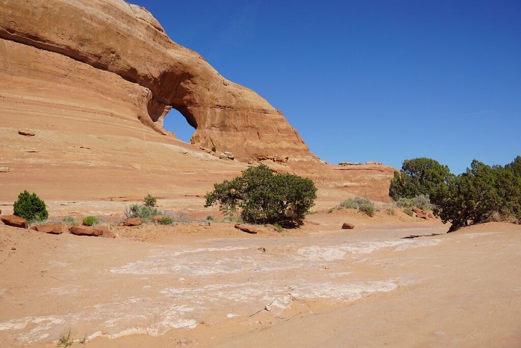 (Zak Podmore | The Salt Lake Tribune) Looking Glass Rock, a remote arch long popular with hikers and rock climbers, is a quarter mile from the proposed site of a 75-unit luxury camping development in northern San Juan County. June 14, 2021.