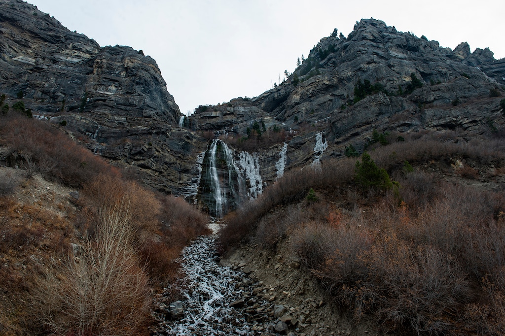 (Rick Egan | The Salt Lake Tribune) Bridal Veil Falls, Monday, Nov. 23, 2020.
