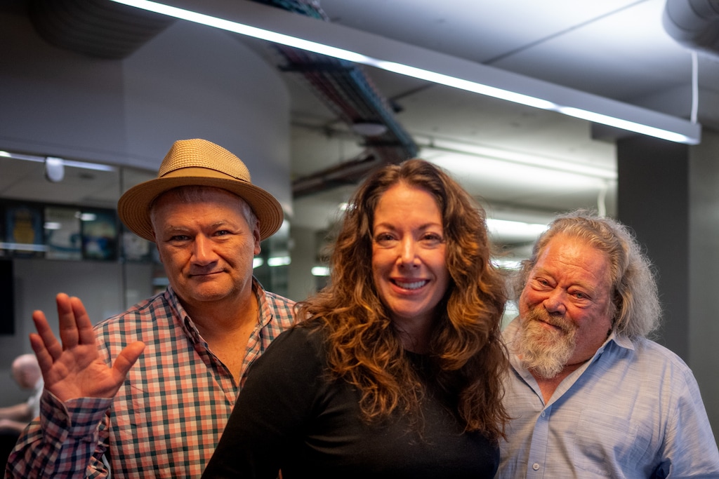 (Trent Nelson  |  The Salt Lake Tribune) Kerry Jackson, Gina Barberi and Bill Allred, hosts of Radio From Hell, in Salt Lake City on Monday, May 4, 2026.