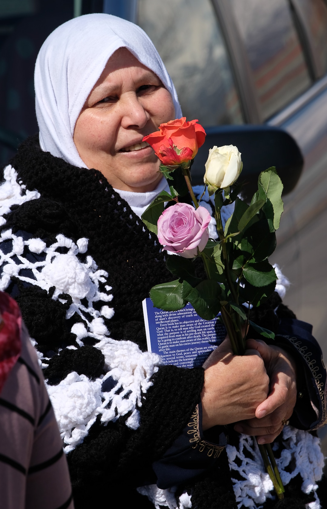 (Francisco Kjolseth  |  The Salt Lake Tribune)  Saad Abusaid holds a rose given by a supporter after attending Friday prayer services at the small Al Sahaba Mosque in Orem. Utah County Commissioner Tanner Ainge organized a "flash mob of solidarity," in response to the Muslim shootings in New Zealand. 