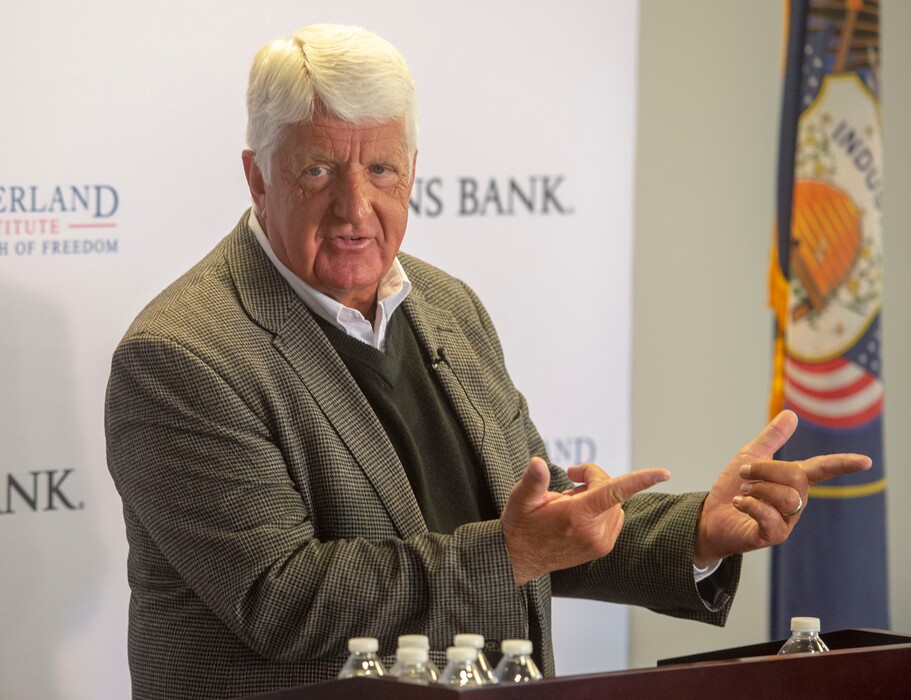 (Rick Egan  |  Tribune file photo) This Aug. 28, 2019, file photo shows Rep. Rob Bishop talking at the Sutherland Institute about innovations in education, something he knows a bit about having been a high school history teacher for many years.