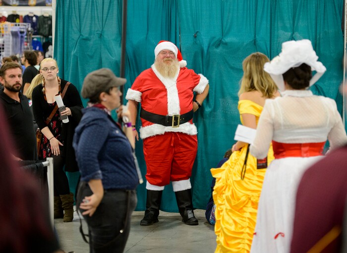 (Steve Griffin  |  The Salt Lake Tribune) Santa makes an appearance at the Salt Lake Comic Con in Salt Lake City Friday September 22, 2017.