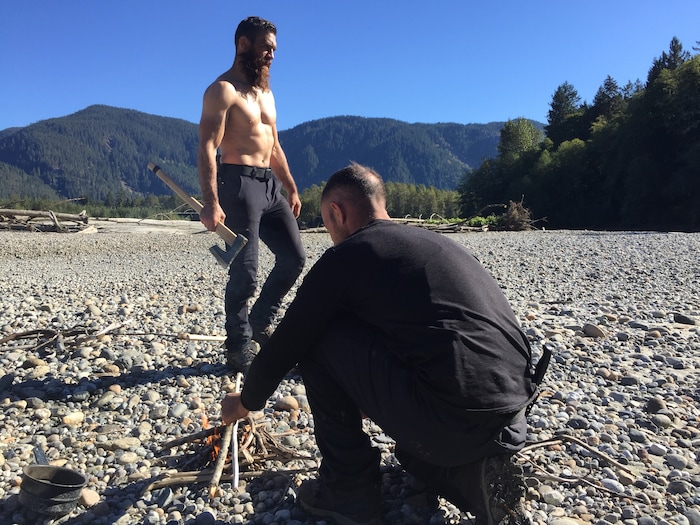 (Photo courtesy Discovery Channel) Utah MMA fighter Josh Tyler, left, and JD Caputo make a fire in an episode of "Ultimate Ninja Challenge."