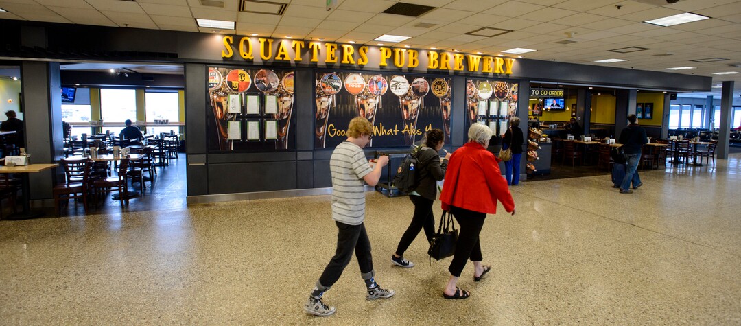 (Steve Griffin | Tribune file photo) Squatters Pub Brewery restaurant at the Salt Lake International Airport in Salt Lake City Monday April 2, 2018.