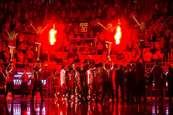 (Chris Detrick  |  The Salt Lake Tribune)  Utah Utes are introduced before the game at the Jon M. Huntsman Center Thursday, November 16, 2017.   