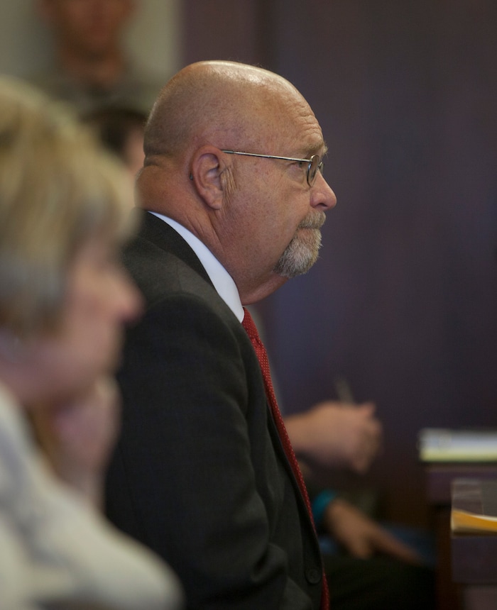 (Chris Caldwell  |  Pool Photo)  Defense lawyer Stephen Harris during the detention hearing and the initial appearance for the 16-year-old boy accused of bringing a bomb to Pine View High School.  Wednesday, March 28, 2018.