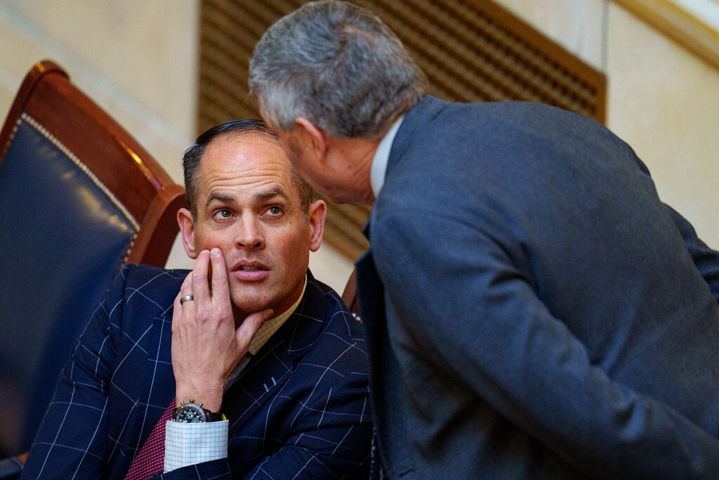 (Trent Nelson  |  The Salt Lake Tribune) Sen. Michael McKell, R-Spanish Fork, at the Utah Capitol during the legislative session on Jan. 30, 2025.