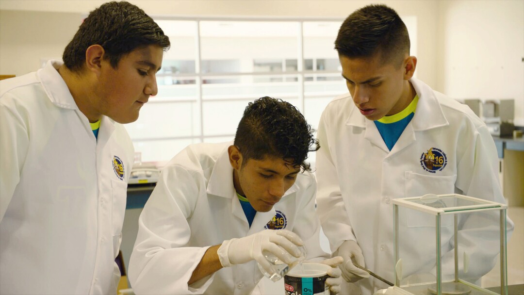 (IQ 190 Productions  |  courtesy Sundance Institute) Fernando Miguel Sánchez Villalobos, Jose Manuel Elizade Esparaza and Jesús Alfonso Martínez Aranda (from left) are high-school scientists who appear in Laura Nix's "Inventing Tomorrow," which will screen in the U.S. Documentary competition of the 2018 Sundance Film Festival.