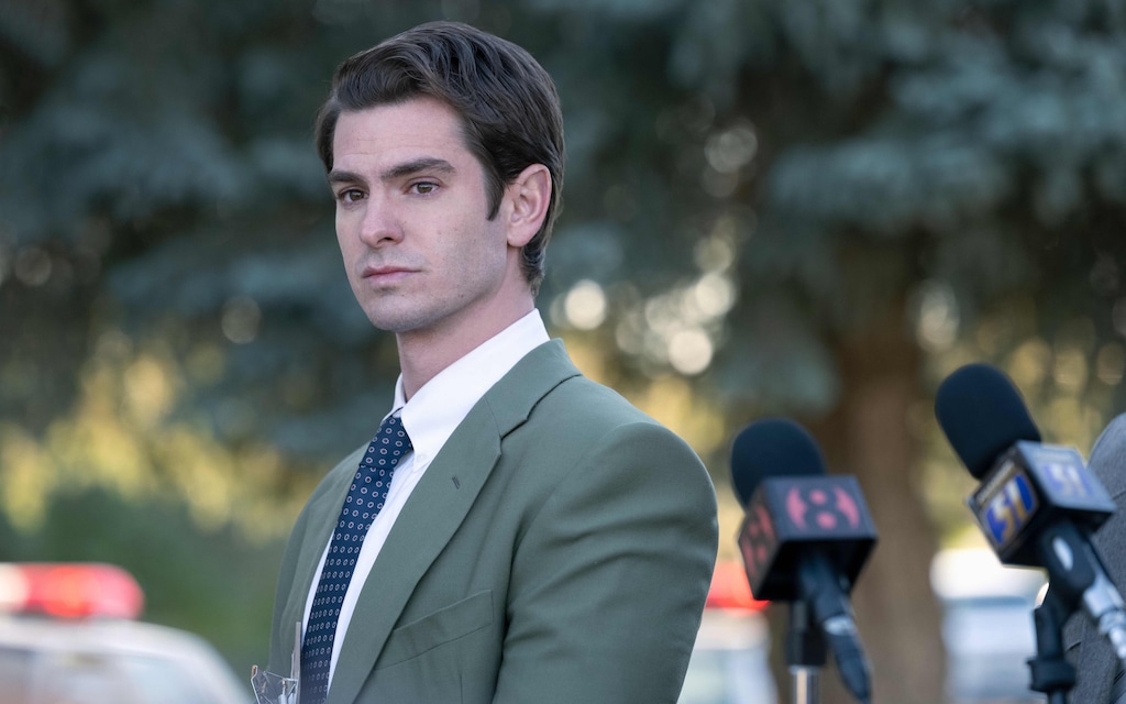 (Michelle Faye | FX) Andrew Garfield, playing fictional detective Jeb Pyre in the miniseries "Under the Banner of Heaven." Garfield has received an Emmy nomination for his work on the show, the only nomination the miniseries received.