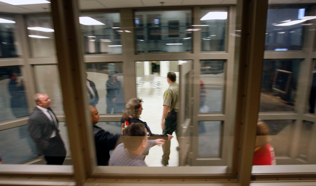 Visitors get a tour of the newly expanded Davis County jail during open house in Farmington Dec. 13, 2006. 400 beds have been added with the new construction. Steve Griffin/The Salt Lake Tribune