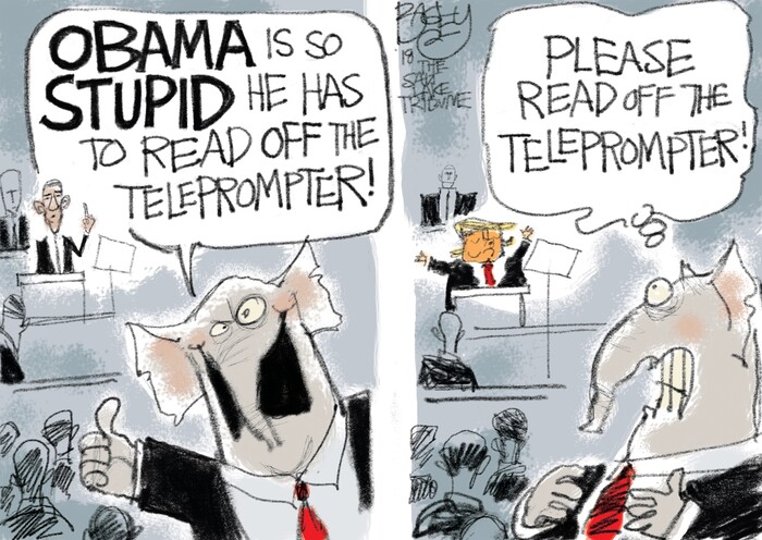 This Pat Bagley cartoon appears in The Salt Lake Tribune on Tuesday, Jan. 29, 2018