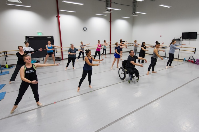 (Alex Gallivan  |  Special to the Tribune)  Participants learn the benefits of working out with ballet during a class called "Battle The Bulge With Ballet West" offered by Ballet West at The Ballet West Academy in Salt Lake City, Wednesday, January 31.