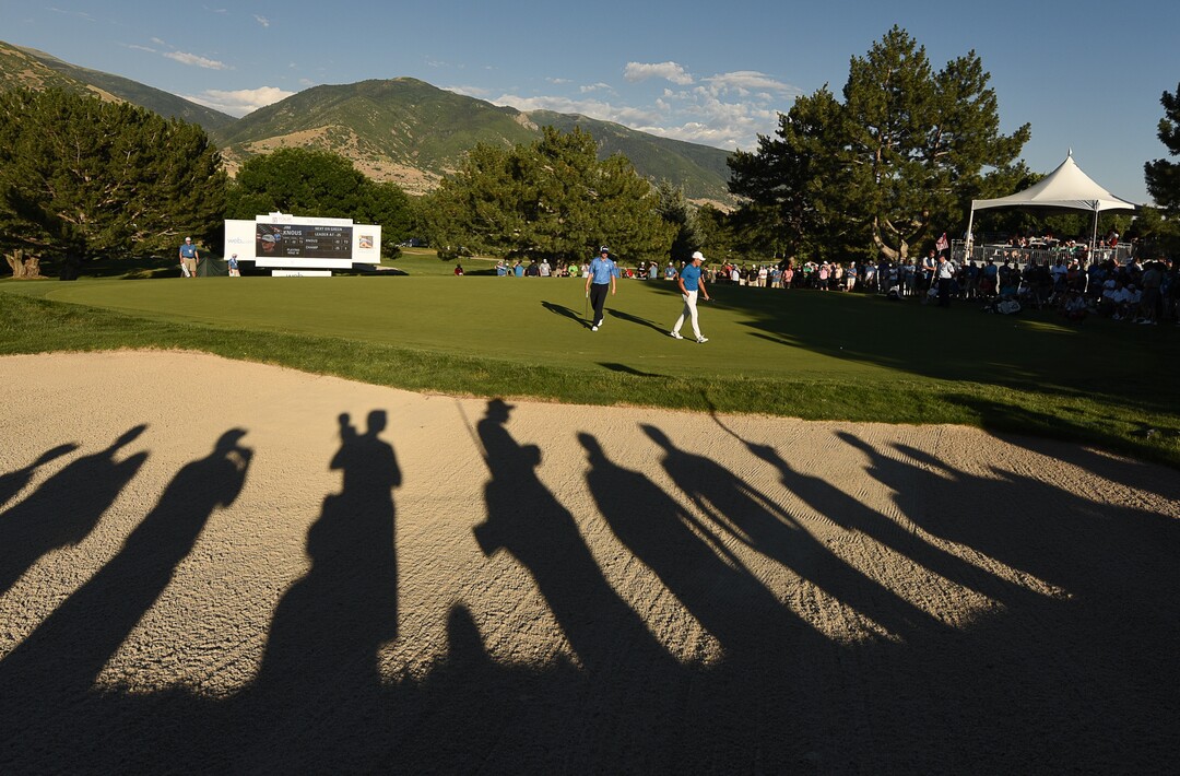 (Francisco Kjolseth  |  The Salt Lake Tribune)  Cameron Champ from Sacramento, CA, plays his final hole of the Utah Championship golf event on the Web.com Tour at Oakridge Country Club in Farmington on Sunday, July 15, 2018, to win the championship. 