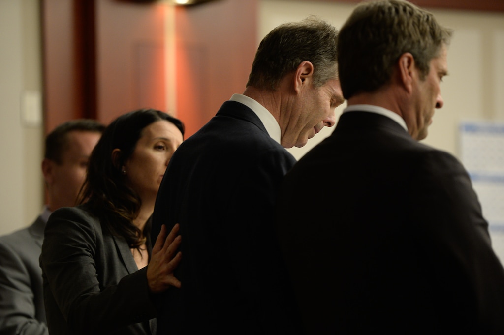 Francisco Kjolseth | The Salt Lake TribuneFormer Utah Attorney General John Swallow listens, alongside his defense team, as the verdict is read during his public-corruption trial in Salt Lake City, Thursday March 2, 2017. Swallow was dismissed of all charges.
