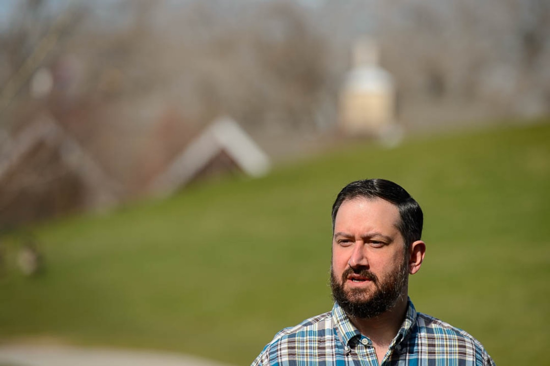 (Trent Nelson | The Salt Lake Tribune)  Nate Crippes, staff attorney with the Disability Law Center, talks about Utah's "bridge" Medicaid expansion program at a news conference in Salt Lake City's Liberty Park on Monday April 1, 2019.