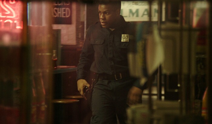 This image released by Annapurna Pictures shows John Boyega in a scene from "Detroit." (Annapurna Pictures via AP)