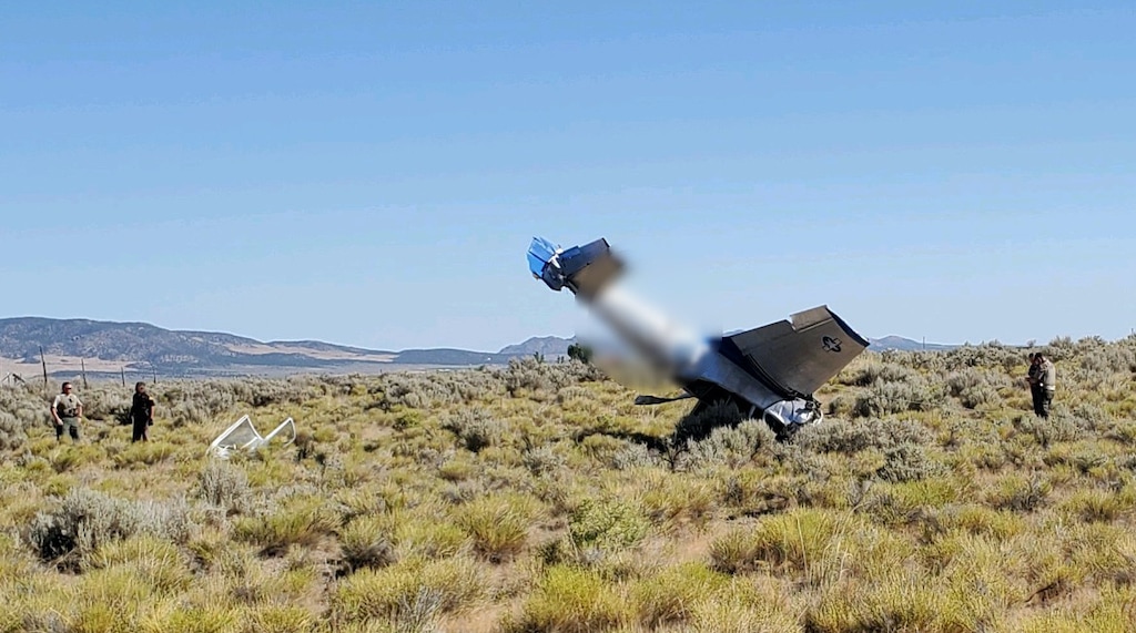(Photo courtesy of the Iron County Sheriff's Office) Two Las Vegas men died when their plane crashed in Cedar City on Sunday.