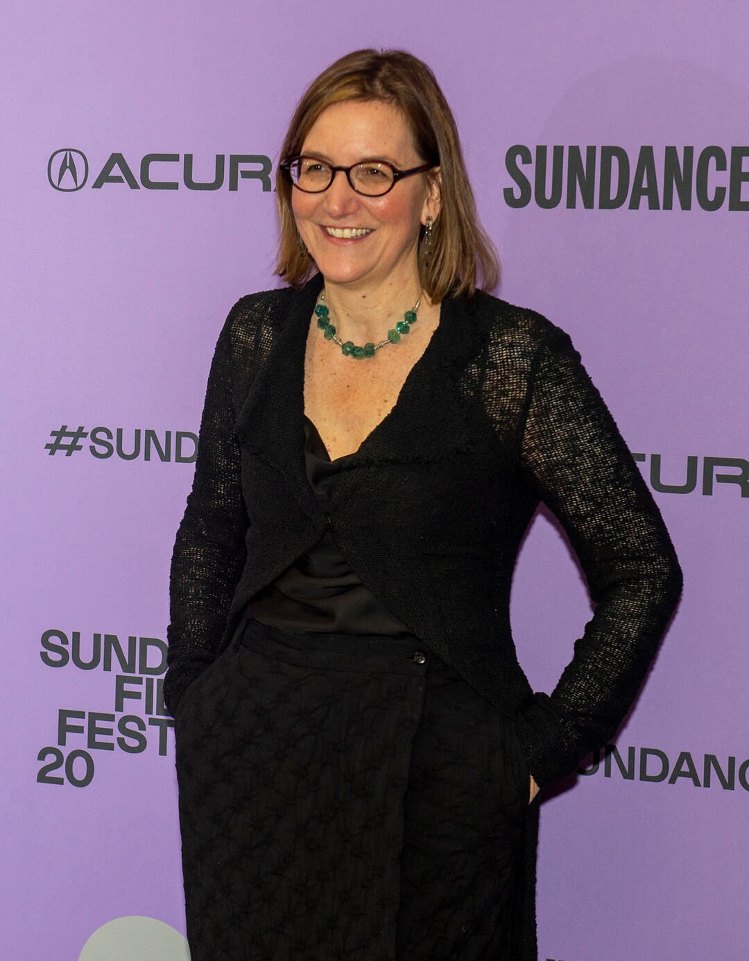 (Rick Egan  |  The Salt Lake Tribune)    Nicole Newnhan, director and producer on the red carpet for the film "Crip Camp", the opening night film of the 2020 Sundance Film Festival, at the Eccles Theatre in Park City, Thursday, Jan. 23, 2020.