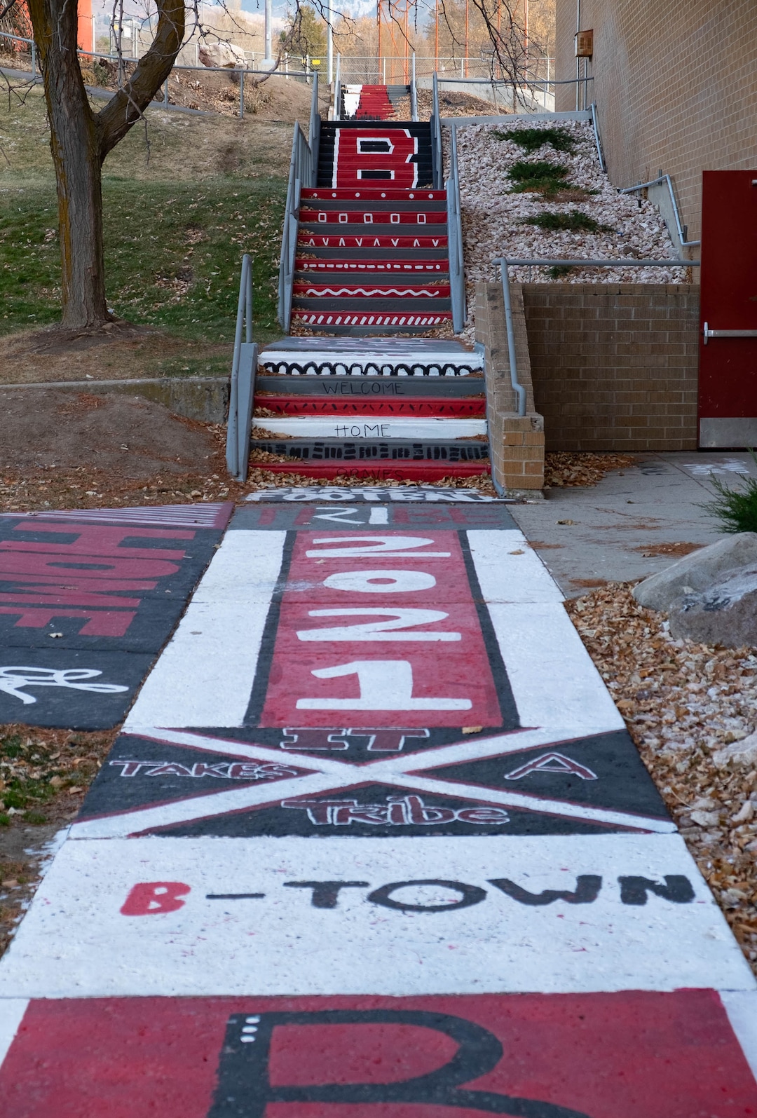 (Francisco Kjolseth  |  The Salt Lake Tribune) Sidewalks are pictured around Bountiful High on Monday, Nov. 30, 2020 after the school announced it would to retire The Braves name.