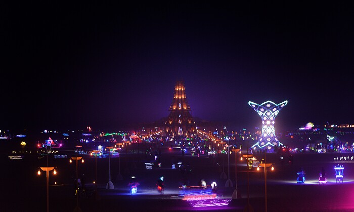 (Rick Egan  |  The Salt Lake Tribune)The Temple at night, at Burning Man, in Black Rock City, 100 miles north of Reno, Nevada,Thursday, August 31, 2017.