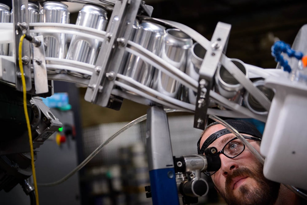 (Trent Nelson | The Salt Lake Tribune)  Head brewer Clay Turnbow at Kiitos Brewing, a one-year-old Utah brewery that makes  "green" or environmentally responsible beer. Kiitos is the only brewery in the state with a High-Efficiency Brewing System or HEBS, that uses 40 percent less water and 15-20 percent less grain. Thursday July 26, 2018 in Salt Lake City.
