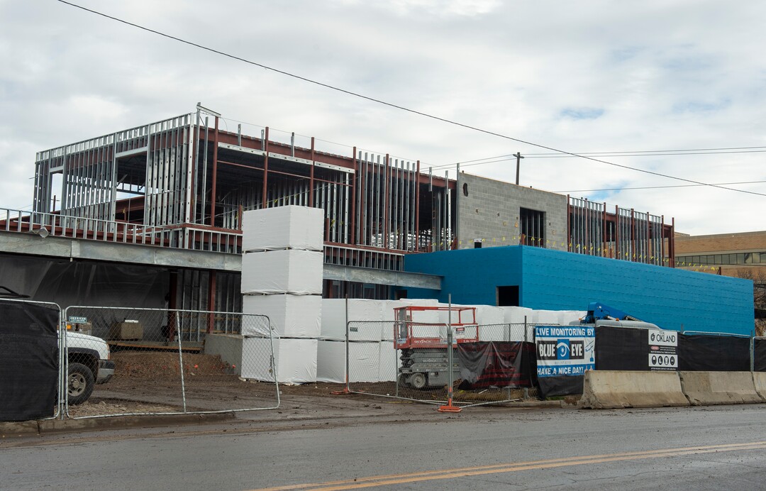 (Rick Egan  |  The Salt Lake Tribune)     The homeless shelter under construction  at 131 East, 700 South, in Salt Lake City. Friday, Dec. 21, 2018.