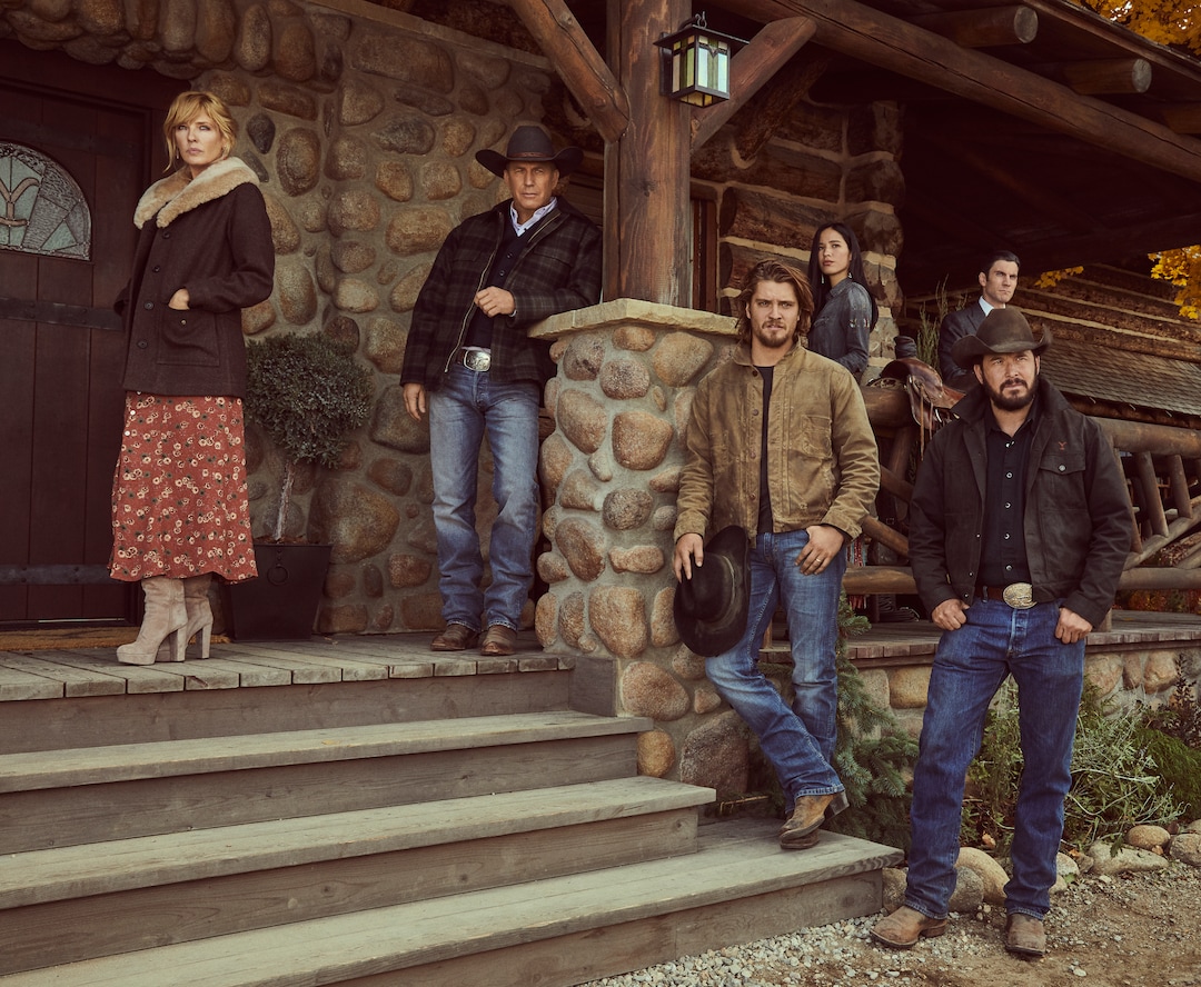 (Photo courtesy Paramount Network) Kelly Reilly as Beth Dutton, Kevin Costner as John Dutton, Luke Grimes as Kayce Dutton, Kelsey Asbille as Monica Long Dutton, Wes Bentley as Jamie Dutton and Cole Hauser as Rip Wheeler in “Yellowstone.”