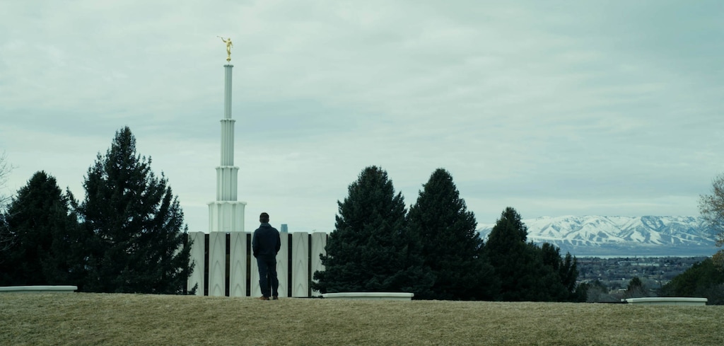 (Sean Michael Smith | Courtesy of Sundance Institute) Adam Steed, a victim of sexual abuse at the hands of a Boy Scout counselor, stands near a Church of Jesus Christ of Latter-day Saints temple in a scene from the documentary "Church and the Fourth Estate," an official selection of the Shorts Programs at the 2020 Sundance Film Festival.