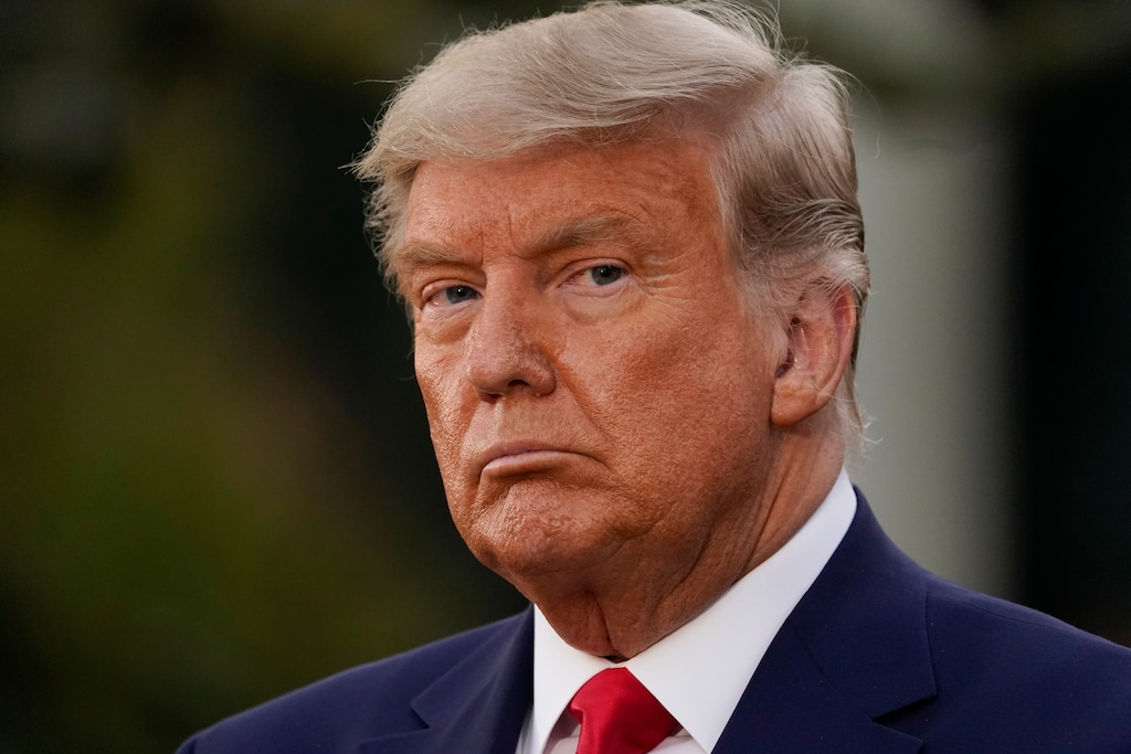 (Evan Vucci | AP photo)

President Donald Trump listens during an event on Operation Warp Speed Friday in the Rose Garden of the White House in Washington.