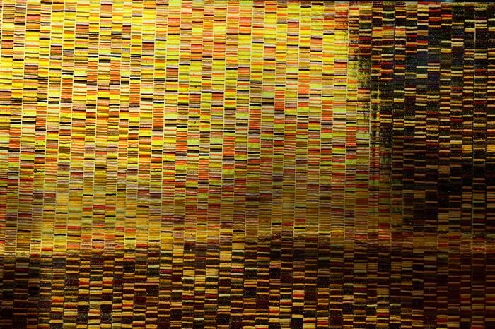 (Scott Sommerdorf   |  The Salt Lake Tribune)   "Sunset Panel" by Dianne Whittaker at the Glass Art Guild of Utah show at Red Butte Garden, Sunday, November 19, 2017. 