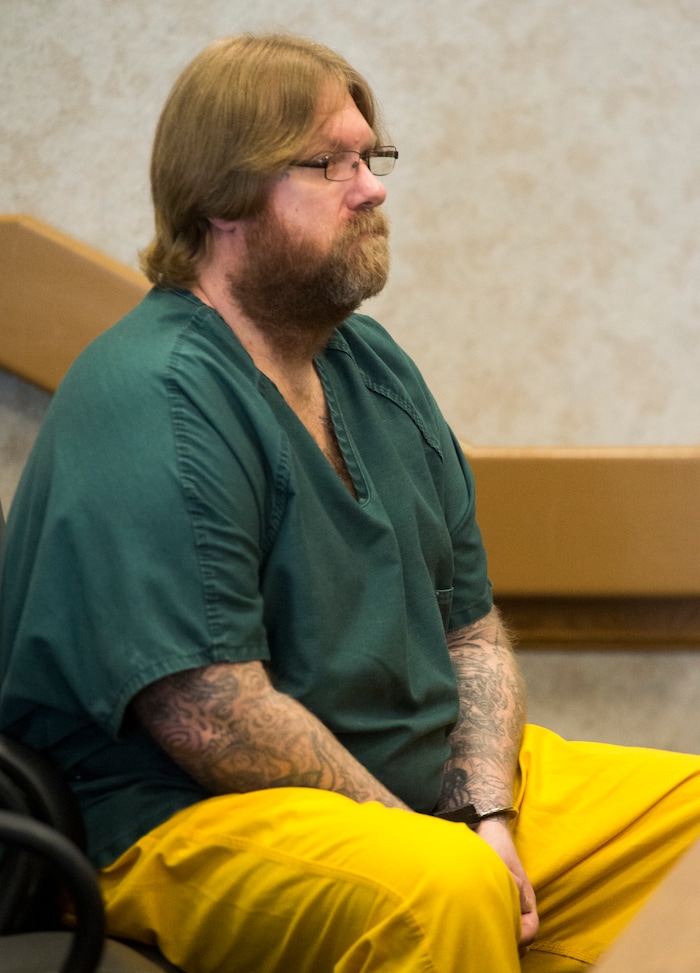 (Rick Egan  |  The Salt Lake Tribune)       Jerrod Baum appears for a hearing in front of Judge Christine Johnson, in the 4th District Court, in Provo, Thursday, April 26, 2018.  Baum is accused of killing 18-year-old Riley Powell and 17-year-old Brelynne “Breezy” Otteson in December and dumping their bodies into an abandoned mine shaft.



