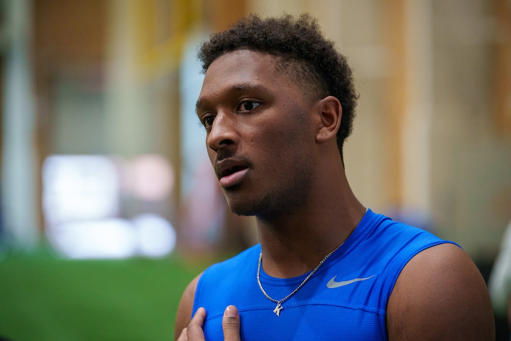 (Trent Nelson  |  The Salt Lake Tribune) Kody Epps at BYU football practice in Provo on Monday, March 6, 2023.