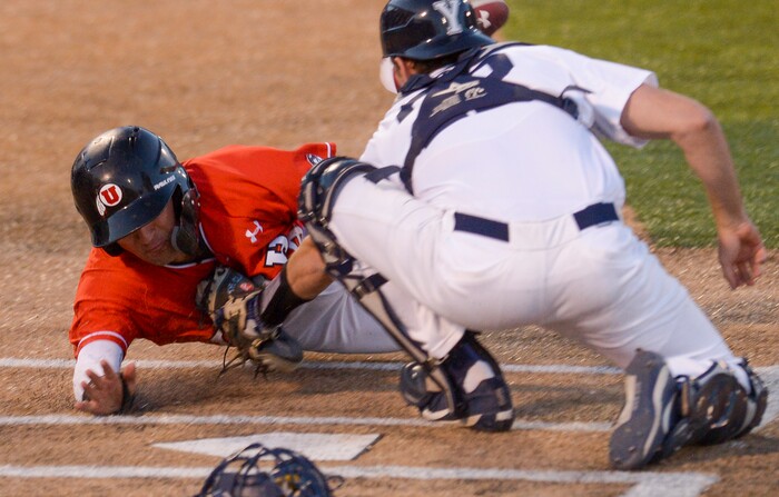 t(Leah Hogsten  |  The Salt Lake Tribune) as Brigham Young University hosts University of Utah at Miller Park, Tuesday, April 24, 2018 in Provo.