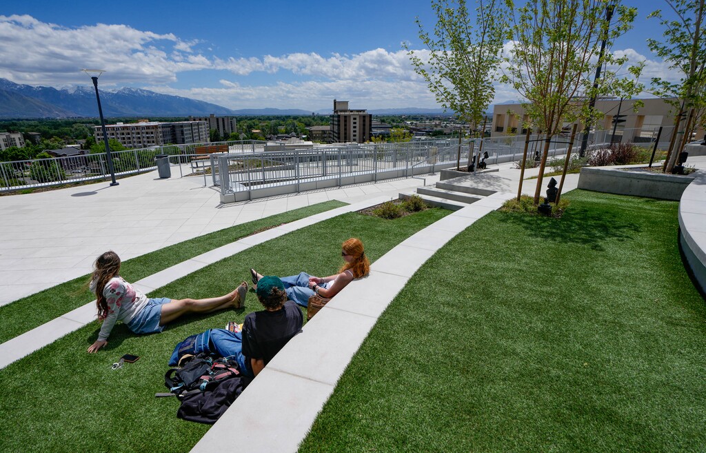 (Francisco Kjolseth  | The Salt Lake Tribune) Salt Lake City’s Main Library is pictured on Thursday, May 21, 2026, following a 10-month remodel to the signature Crescent Wall, which recently reopened to the public.