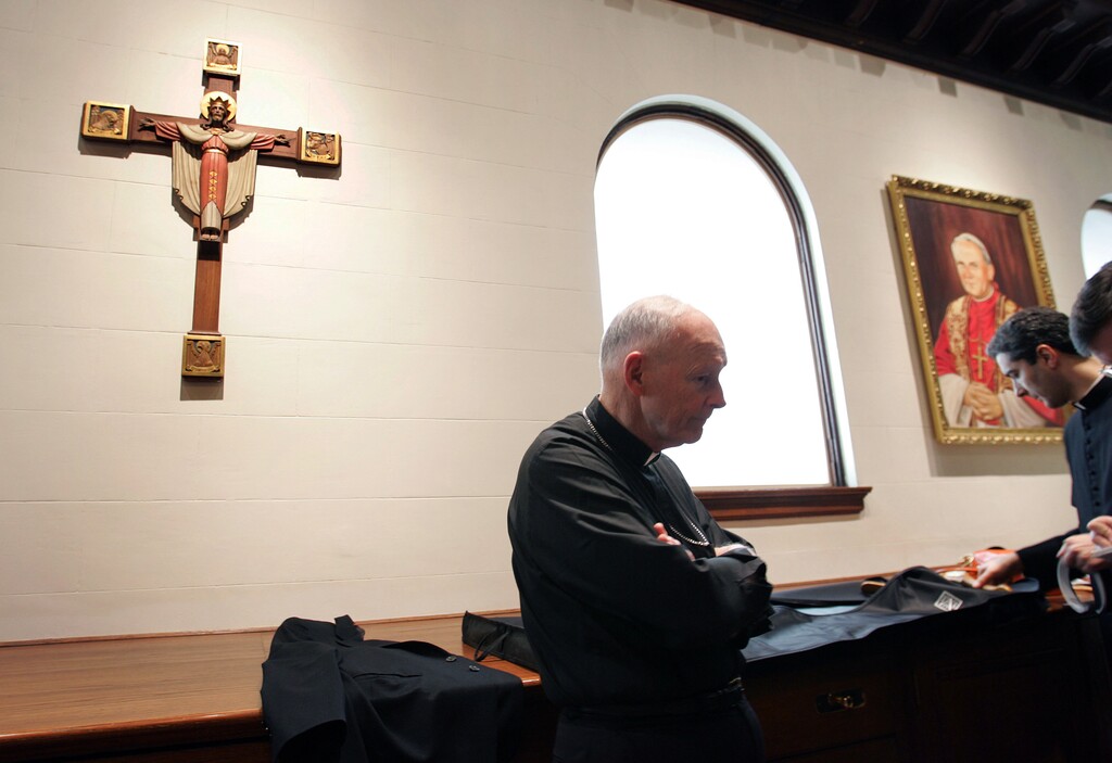 (Stephen Crowley | The New York Times) Then-Cardinal Theodore McCarrick after a Mass for Pope John Paul II in Washington on April 1, 2005. McCarrick — the former archbishop of Washington and the highest American prelate of the Catholic Church to be accused of sexually abusing minors and seminarians, a charge that stripped him of his ministry, his place in the College of Cardinals and his priesthood, reducing him to the status of a layman — has died.