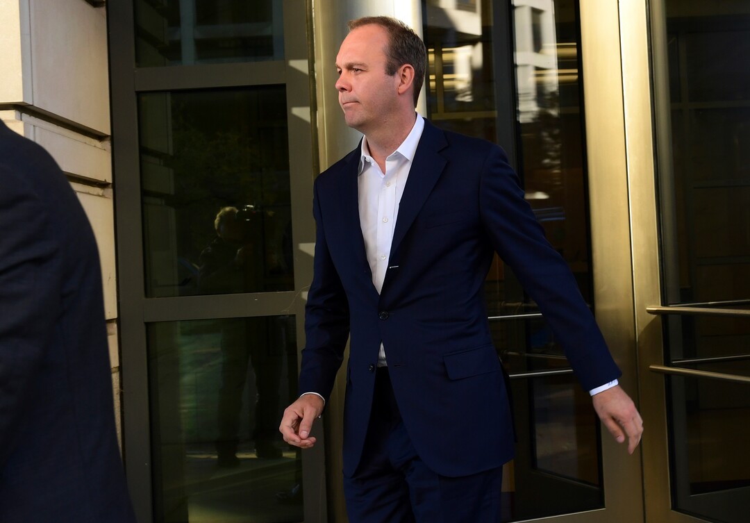 Rick Gates leaves federal court in Washington, Monday, Oct. 30, 2017. Paul Manafort, President Donald Trump's former campaign chairman, and Manafort's business associate Gates pleaded not guilty to felony charges of conspiracy against the United States and other counts. (AP Photo/Susan Walsh)