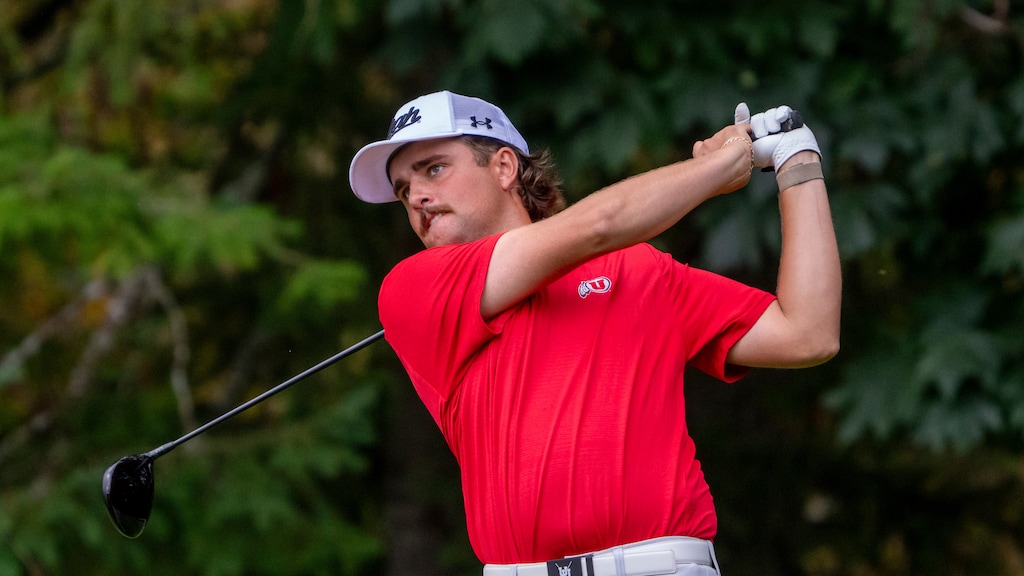 (Stephen Brashear | AP) Utah's Braxton Watts is pictured during an NCAA golf tournament on Monday, Sept. 23, 2024, in Seattle.