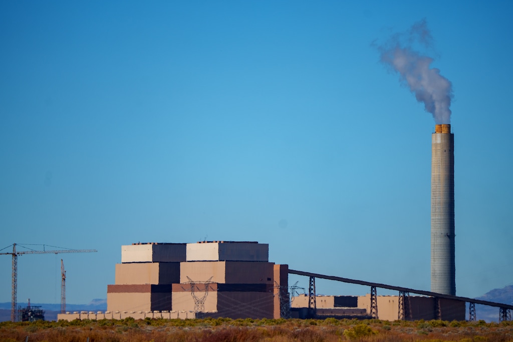 (Trent Nelson | The Salt Lake Tribune) International Power Project's coal-fired power plant in Delta, Utah on Thursday, Oct. 5, 2023. Gov. Spencer Cox ignored pleas from Utah cities and warnings from regulators to veto legislation that keeps the coal plant running.
