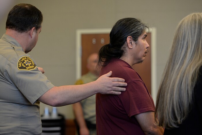 Scott Sommerdorf | The Salt Lake TribuneTerry Lee Black appears at his competency hearing in West Jordan District Court, Thursday, February, 8, 2018. Black is accused of kidnapping, raping and killing 6-year-old Sierra Newbold in 2012.
